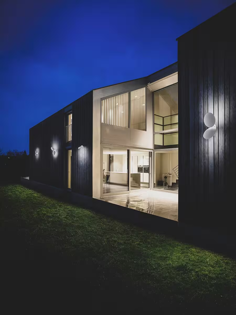 Puzzle Round Single Outdoor LED Wall Light