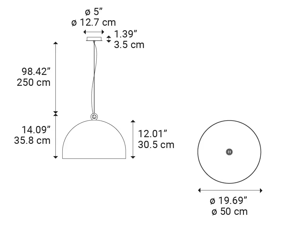 Urban Concrete 50 LED Pendant White Inside