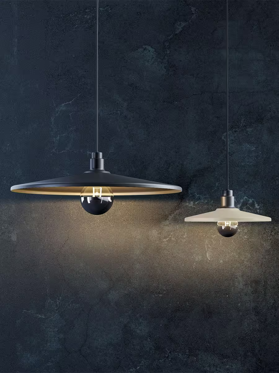 Vinyl Medium LED Pendant Black