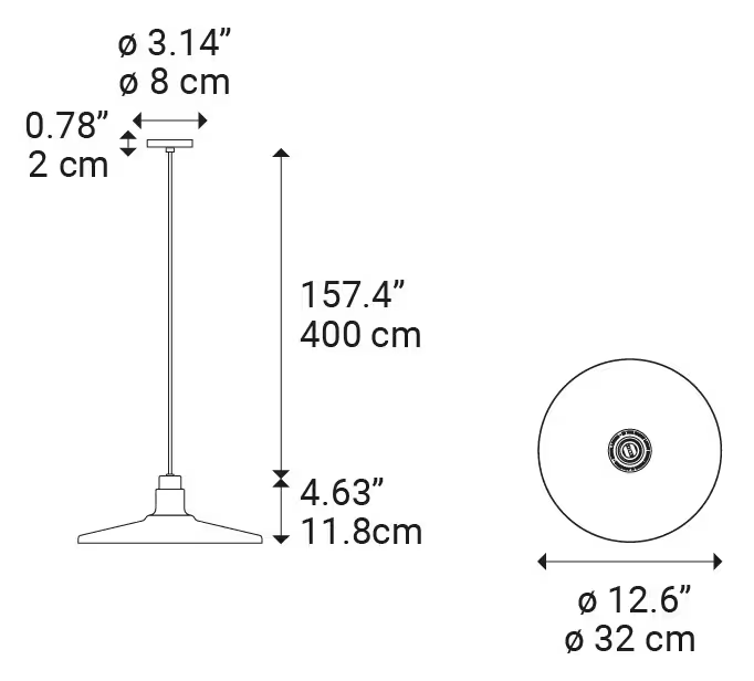 Vinyl Medium LED Pendant Black