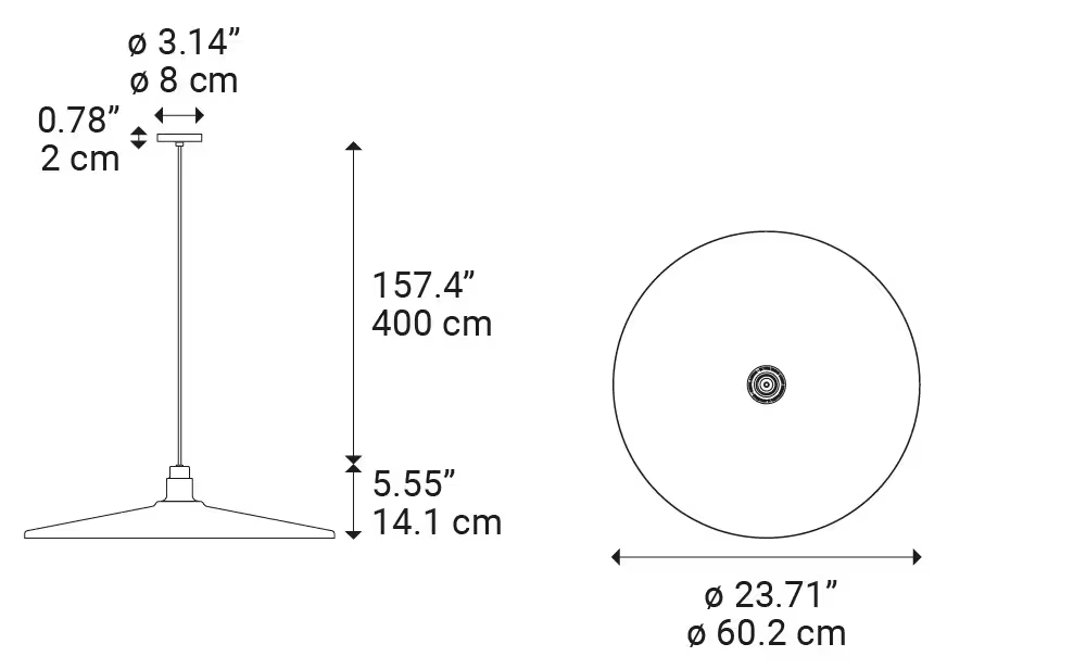 Vinyl Large LED Pendant Black