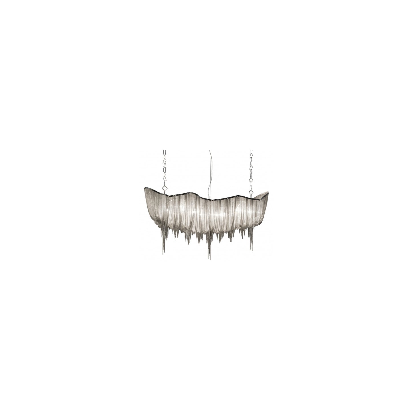 Atlantis Medium Linear Pendant with Draped Shimmering Chainmail