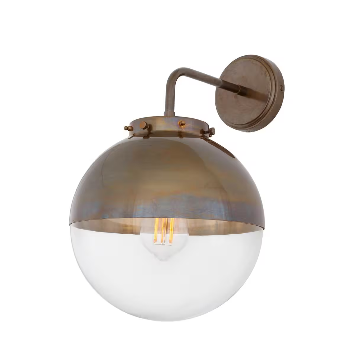 Mica Brass / Glass Dome Wall Light
