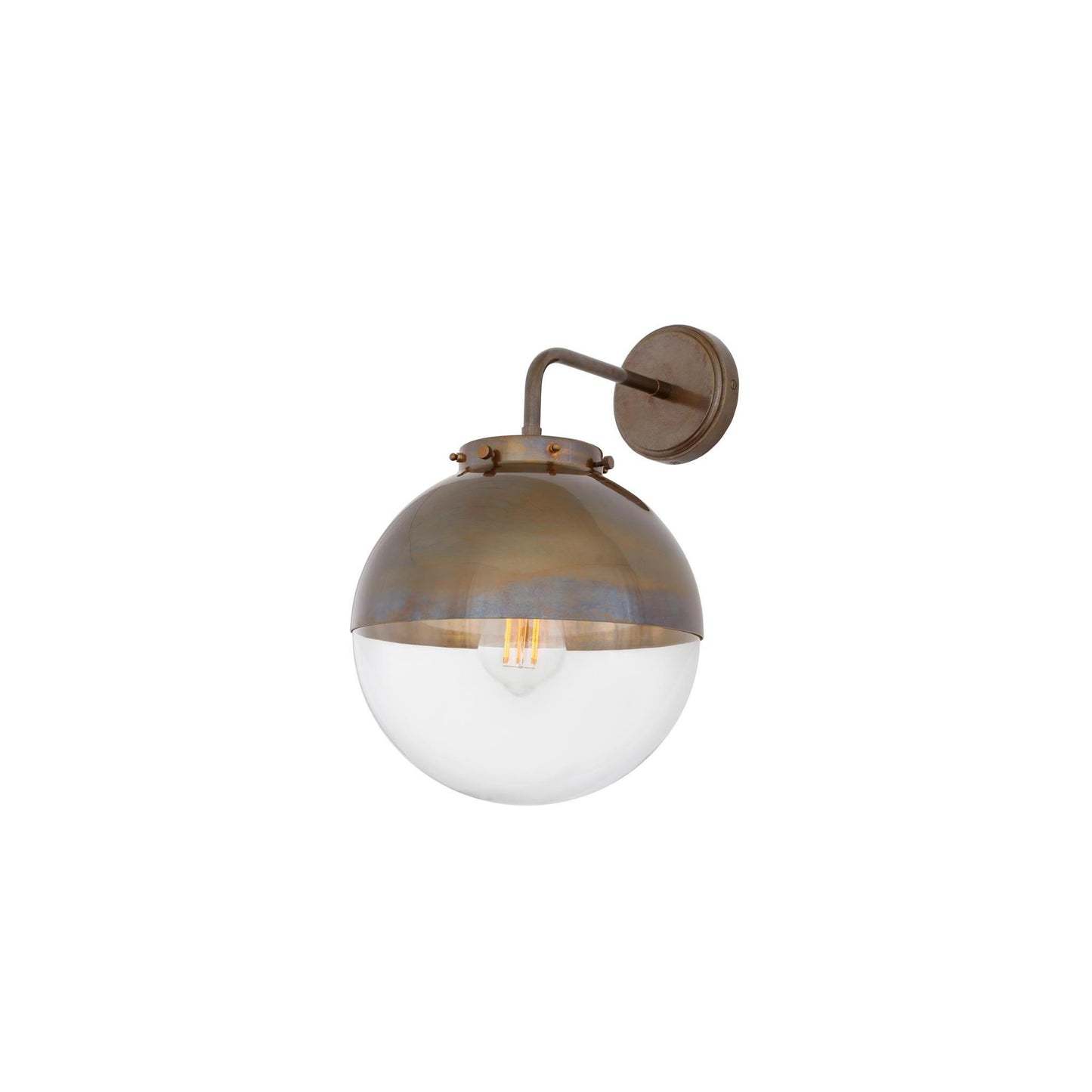 Mica Brass / Glass Dome Wall Light IP44