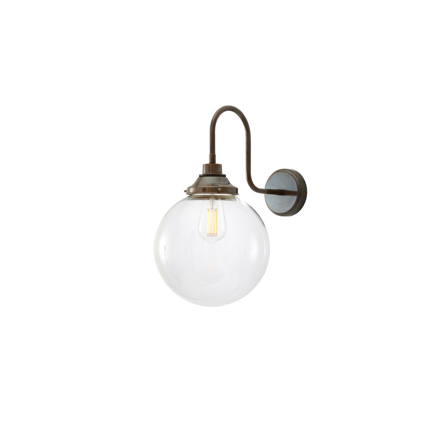 Laguna 25cm Clear Glass Gooseneck Wall Light