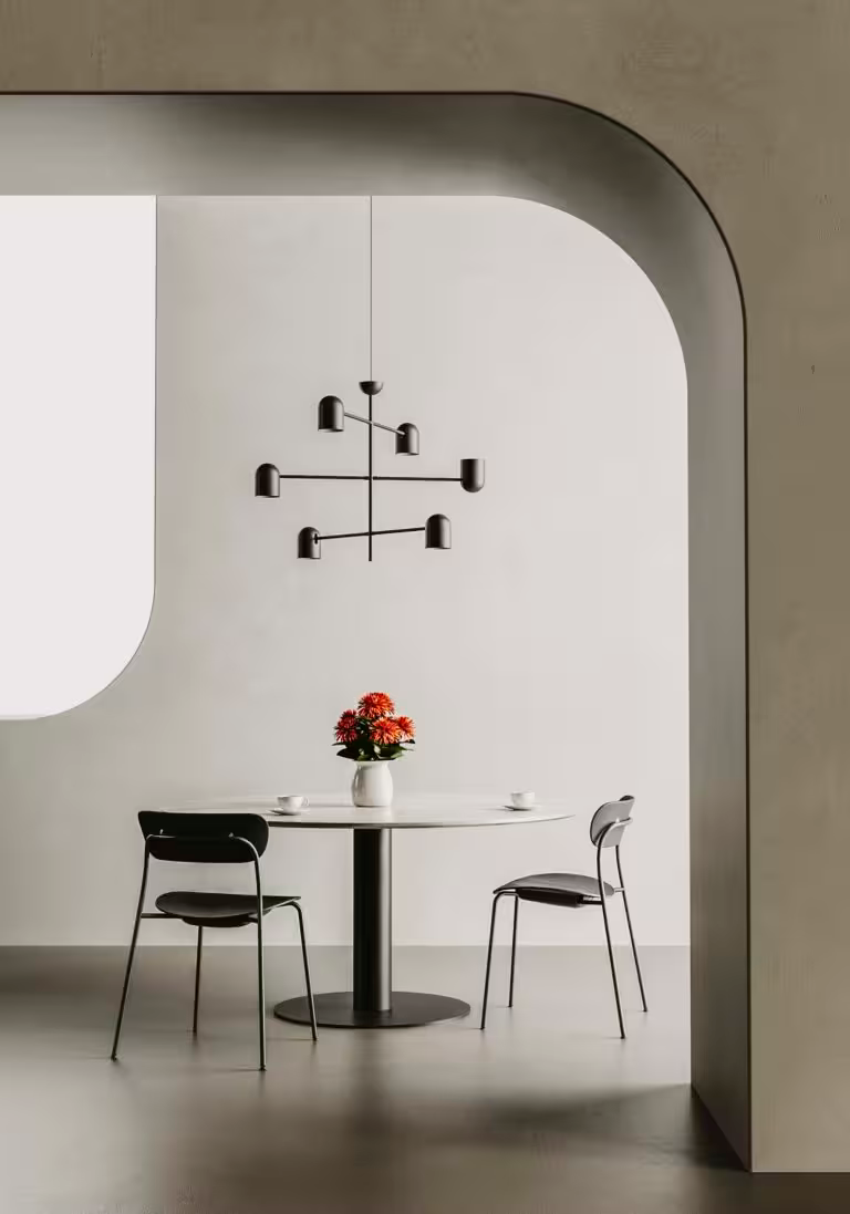 Pipe 6-Light LED Pendant Matt Black