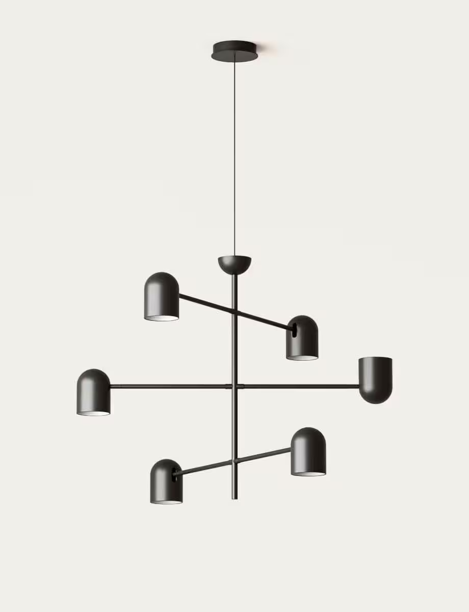 Pipe 6-Light LED Pendant Matt Black