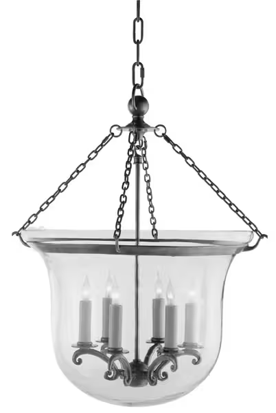 Country Large Bell Jar Pendant Lantern