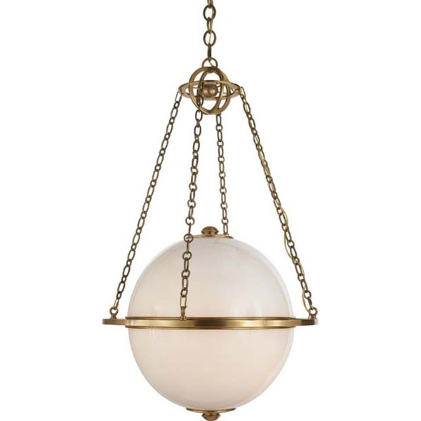 Modern White Glass Globe Pendant