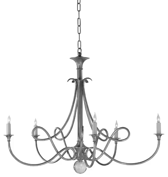 Double Twist Large Five-Light Chandelier