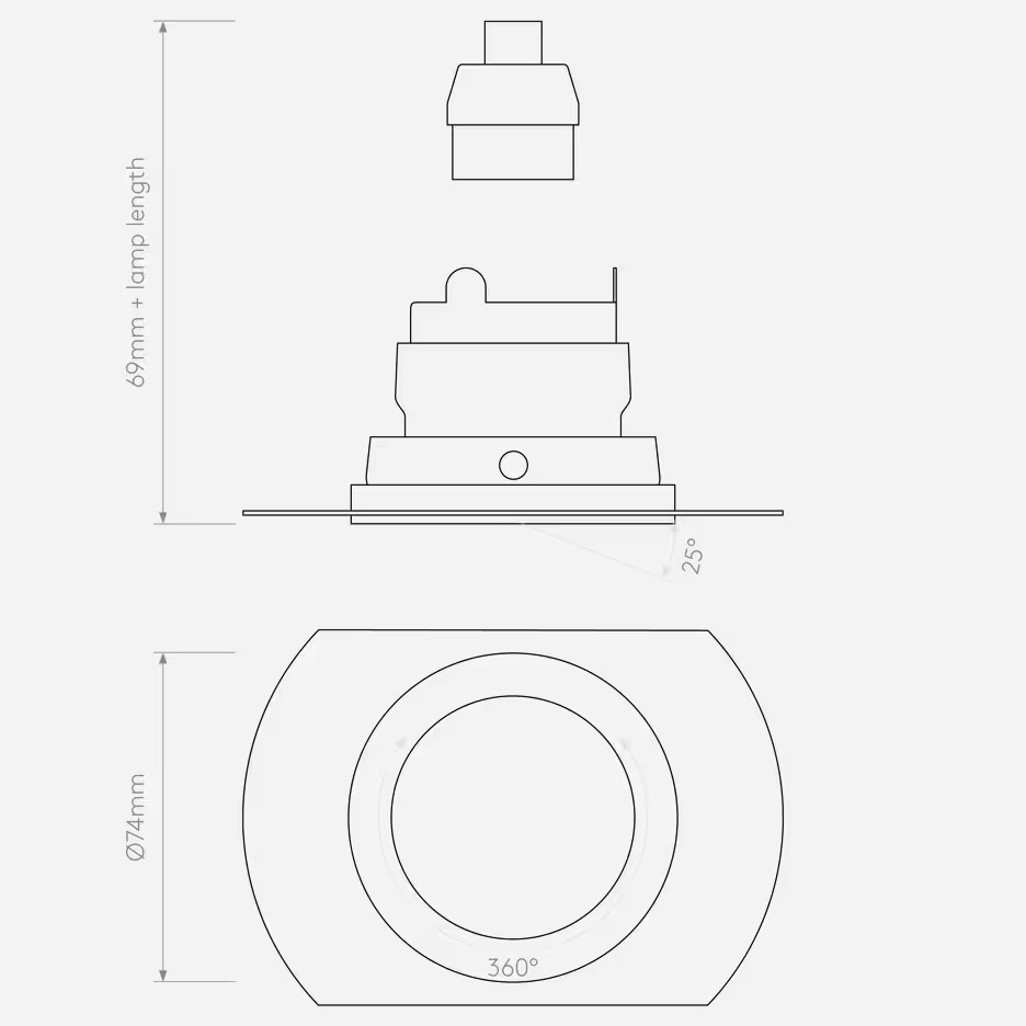 Pinhole Slimline Round Flush Adjustable Fire-Rated Ceiling Light