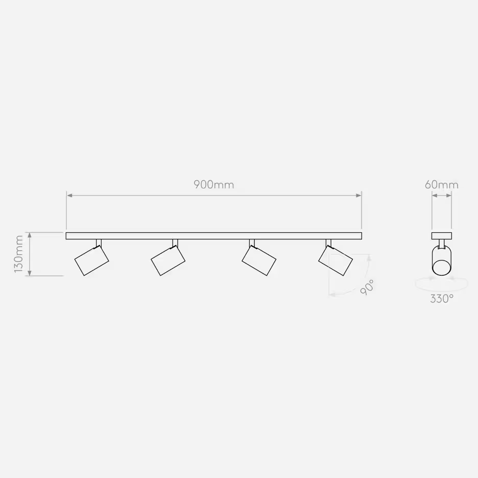 Ascoli 4-Light Bar Ceiling Spotlight