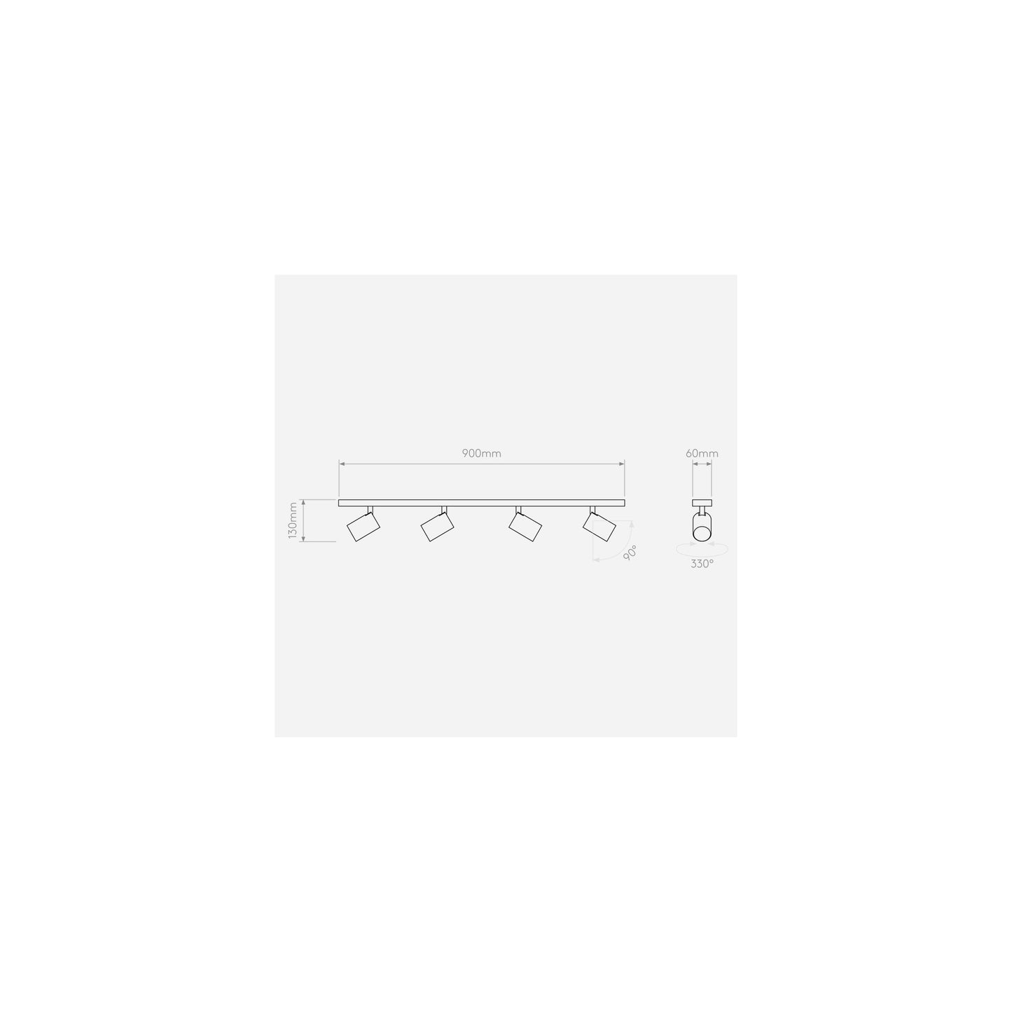 Ascoli 4-Light Bar Ceiling Spotlight