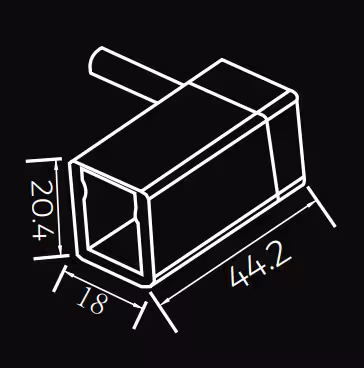Neon solderless power feed connector IP67 left connection