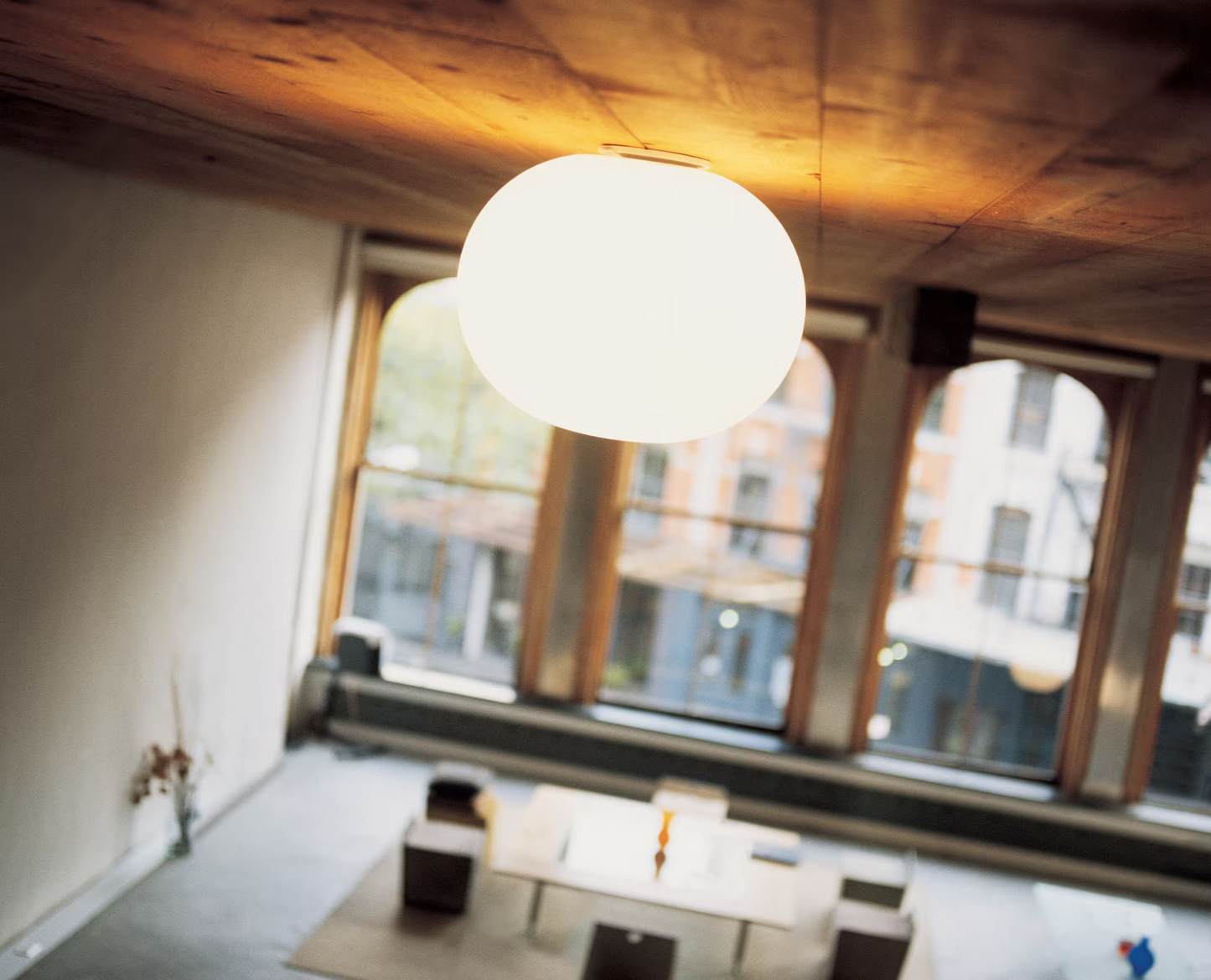 Glo-Ball Ceiling 2 Flush Mounted with Flashed Opaline Glass