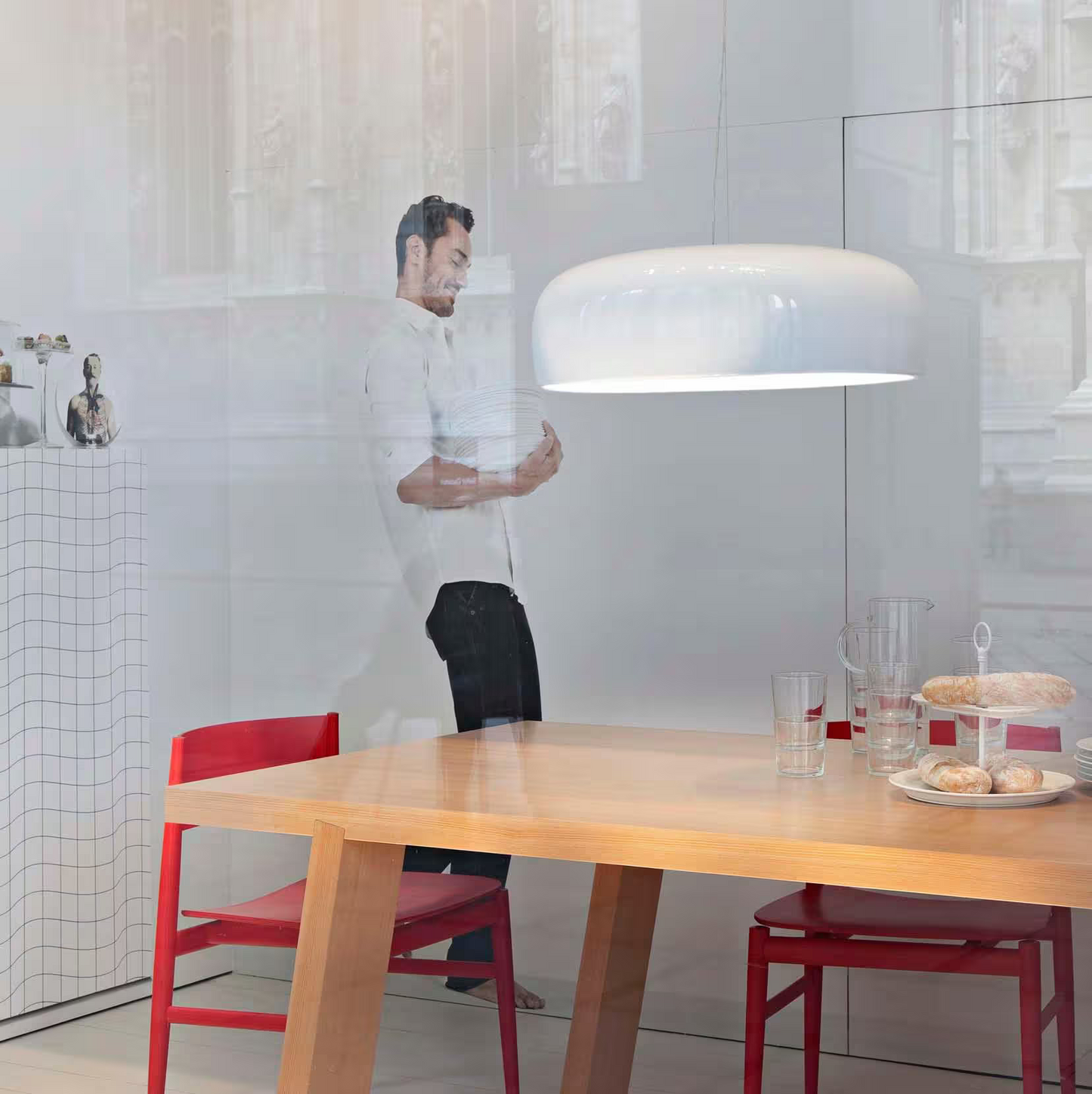 Smithfield S Aluminium Pendant with Methacrylate Diffuser