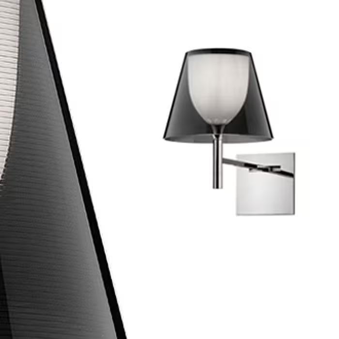 KTribe Upward Wall Light with Polished Aluminum Arm & Diffuser Support