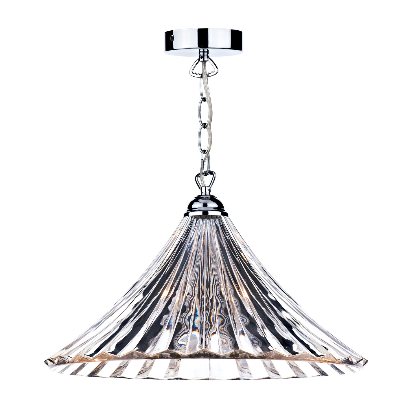 Ardeche 1-Light Large Pendant Clear Glass/Polished Chrome Finish