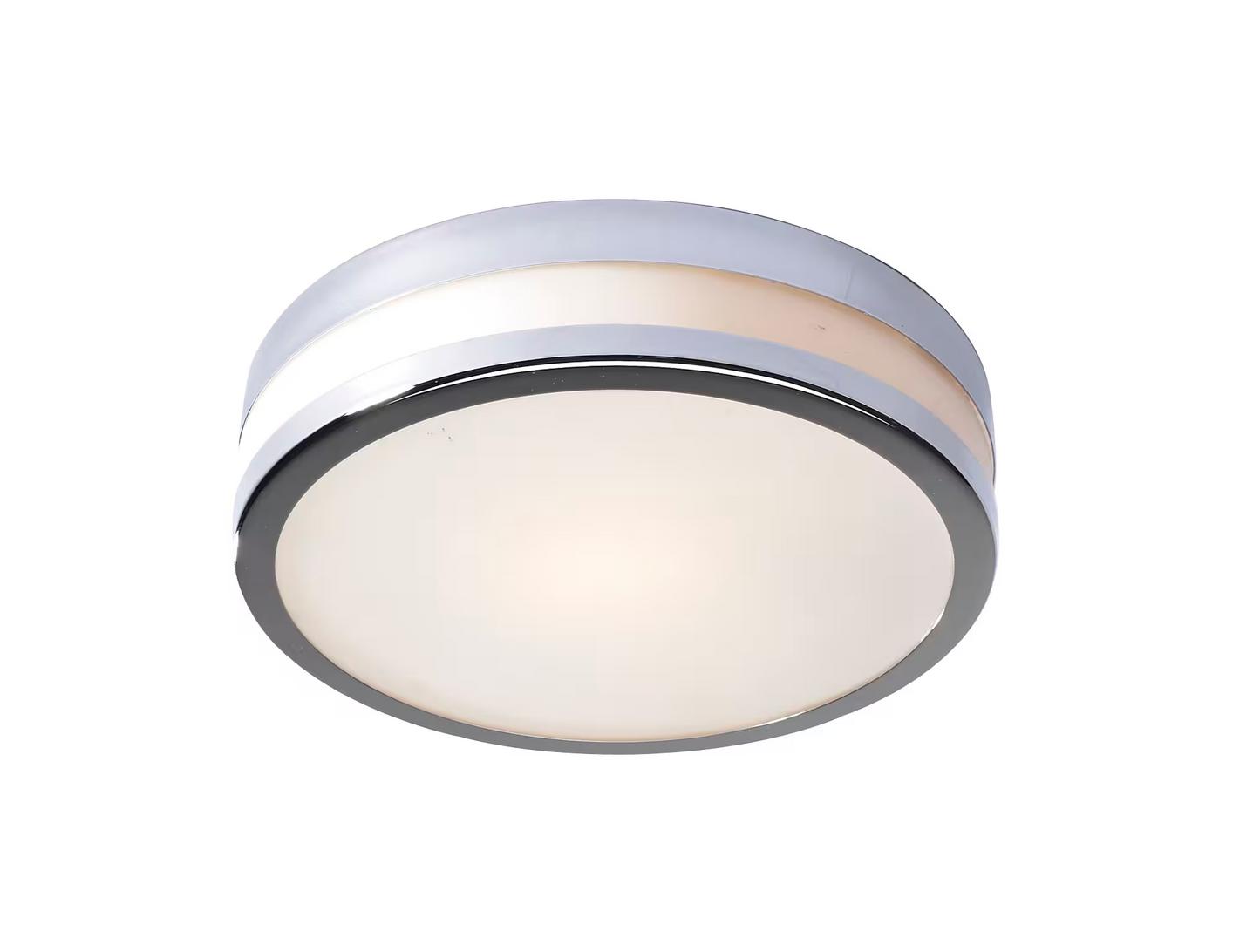 Cyro Small Round Flush Mount with Opal Glass Polished Chrome IP44