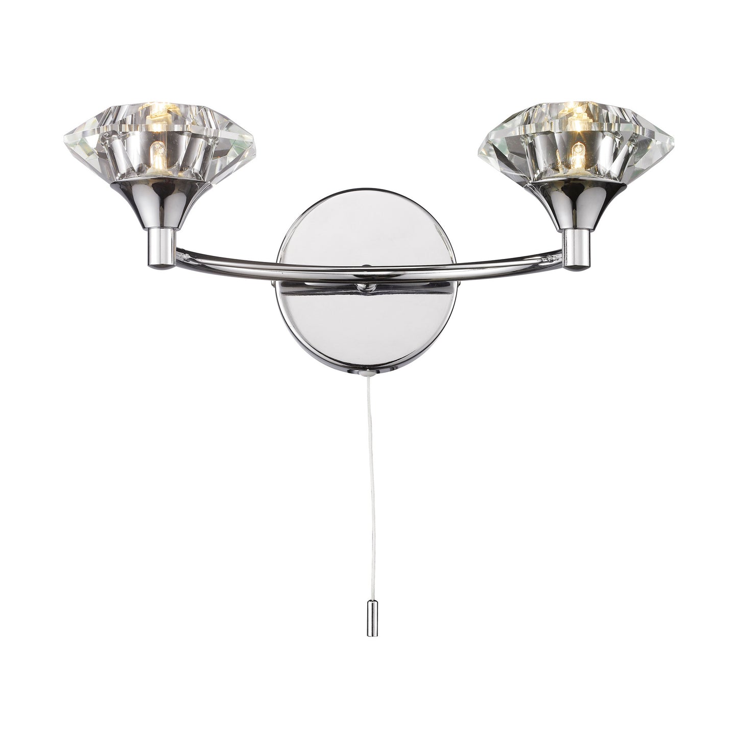 Luther Double Wall Bracket with Crystal Glass