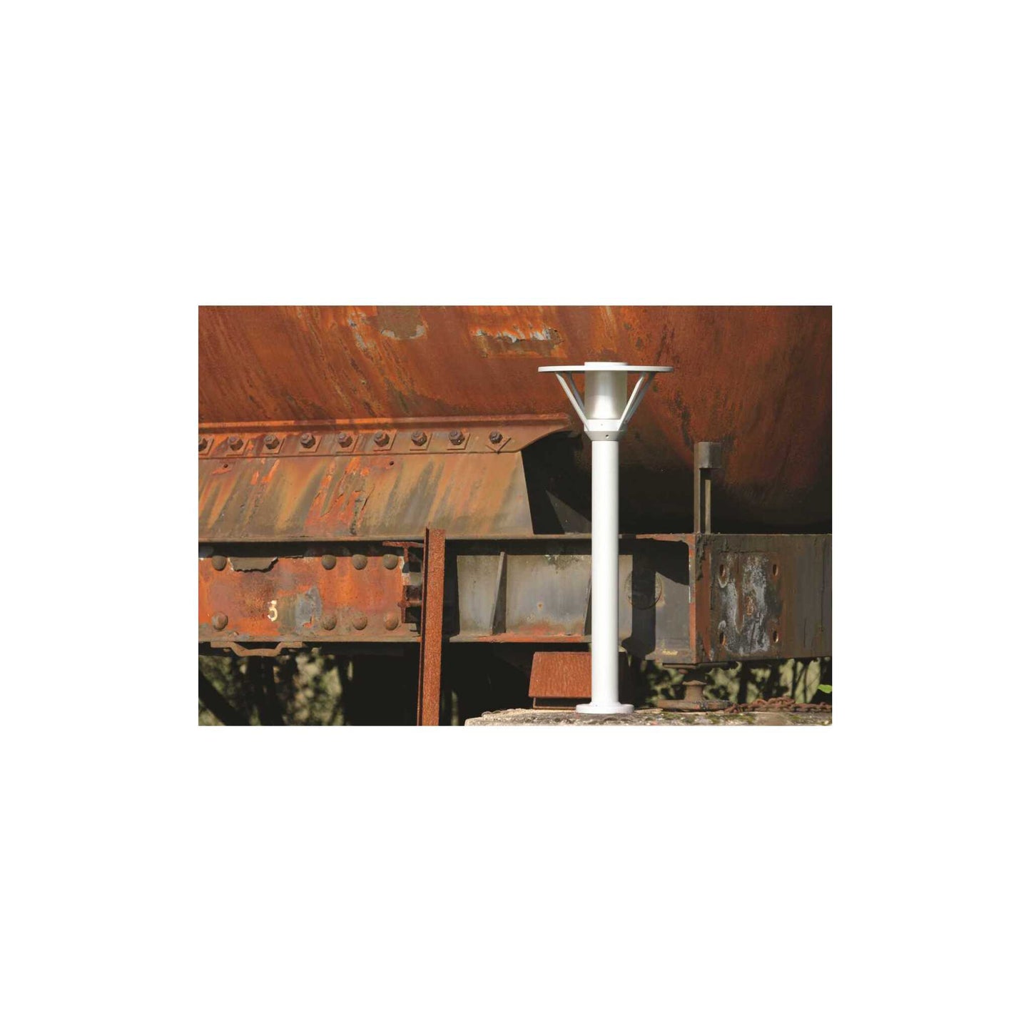 Bermude Small Frosted Glass Bollard with White Reflector