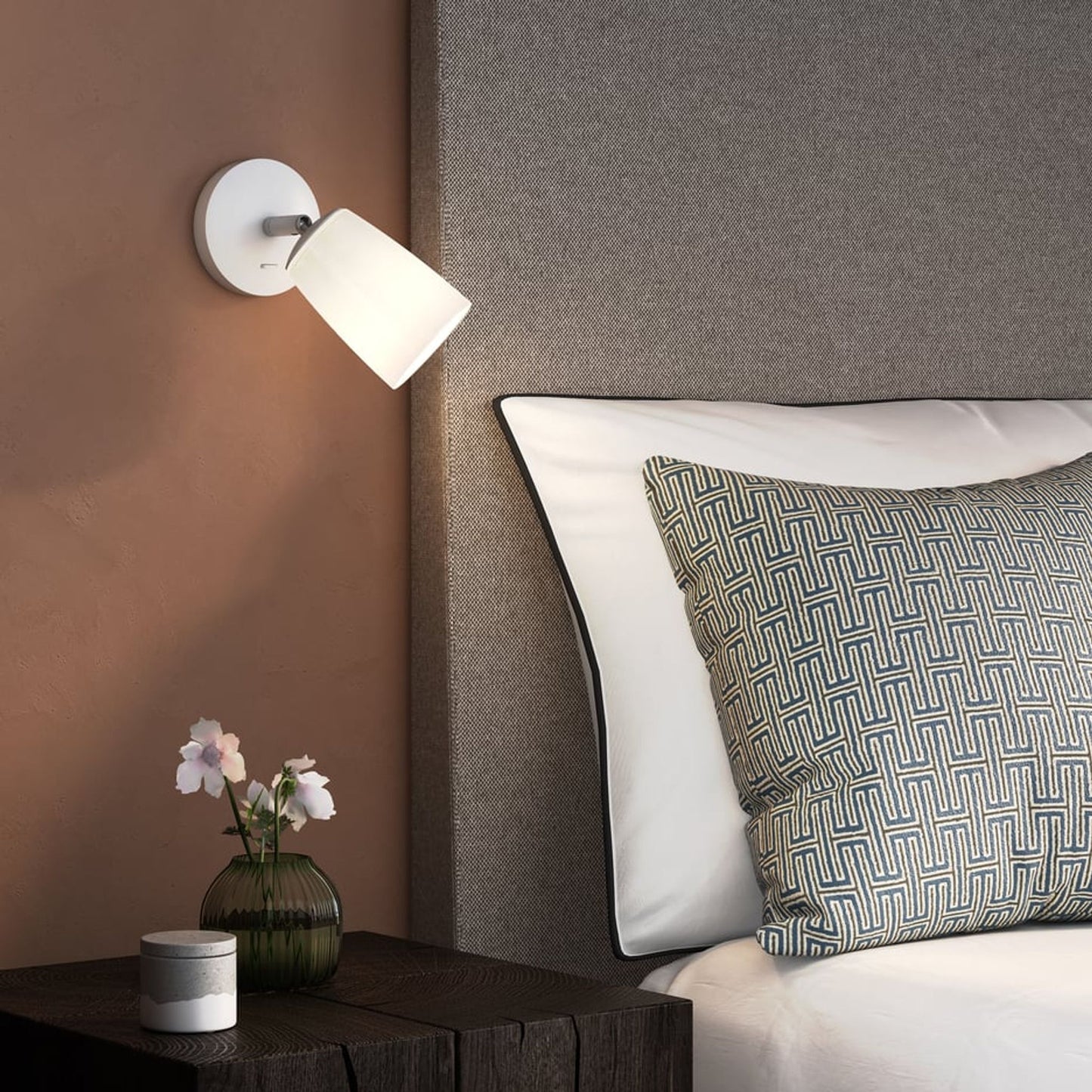 Carlton Wall Light in Matt White