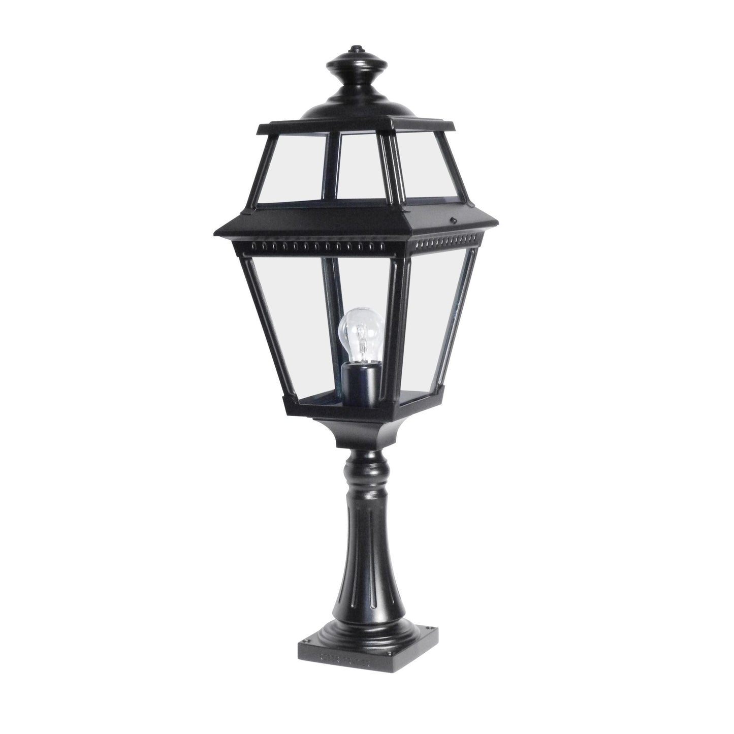 Place Des Vosges 2 Large Clear Glass Padestal with Four-Sided Lantern