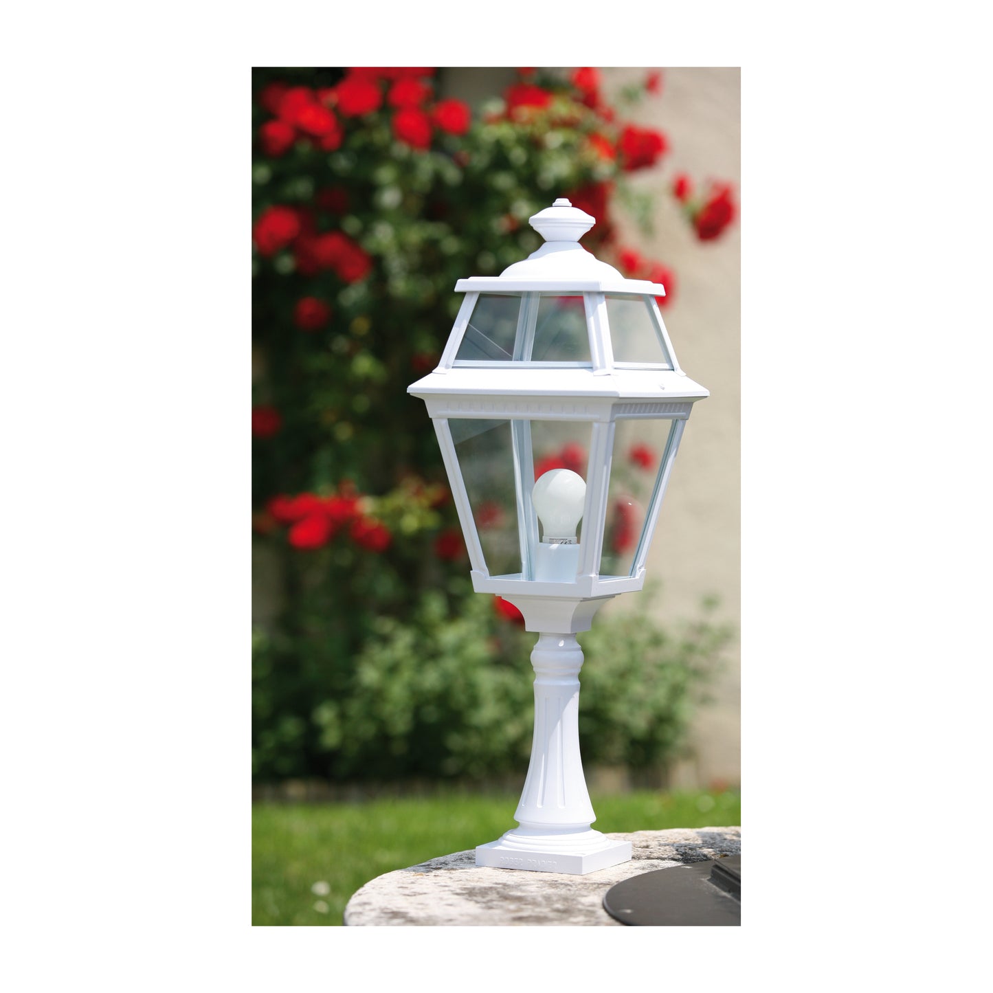 Place Des Vosges 2 Large Clear Glass Padestal with Four-Sided Lantern