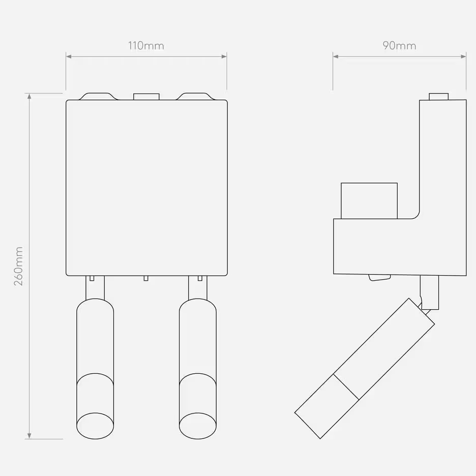 Venn Reader Twin Wall Light