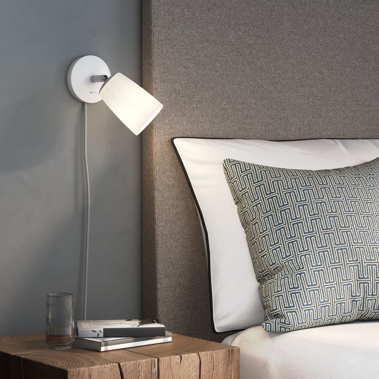 Carlton Plug-In Wall Light in Matt White