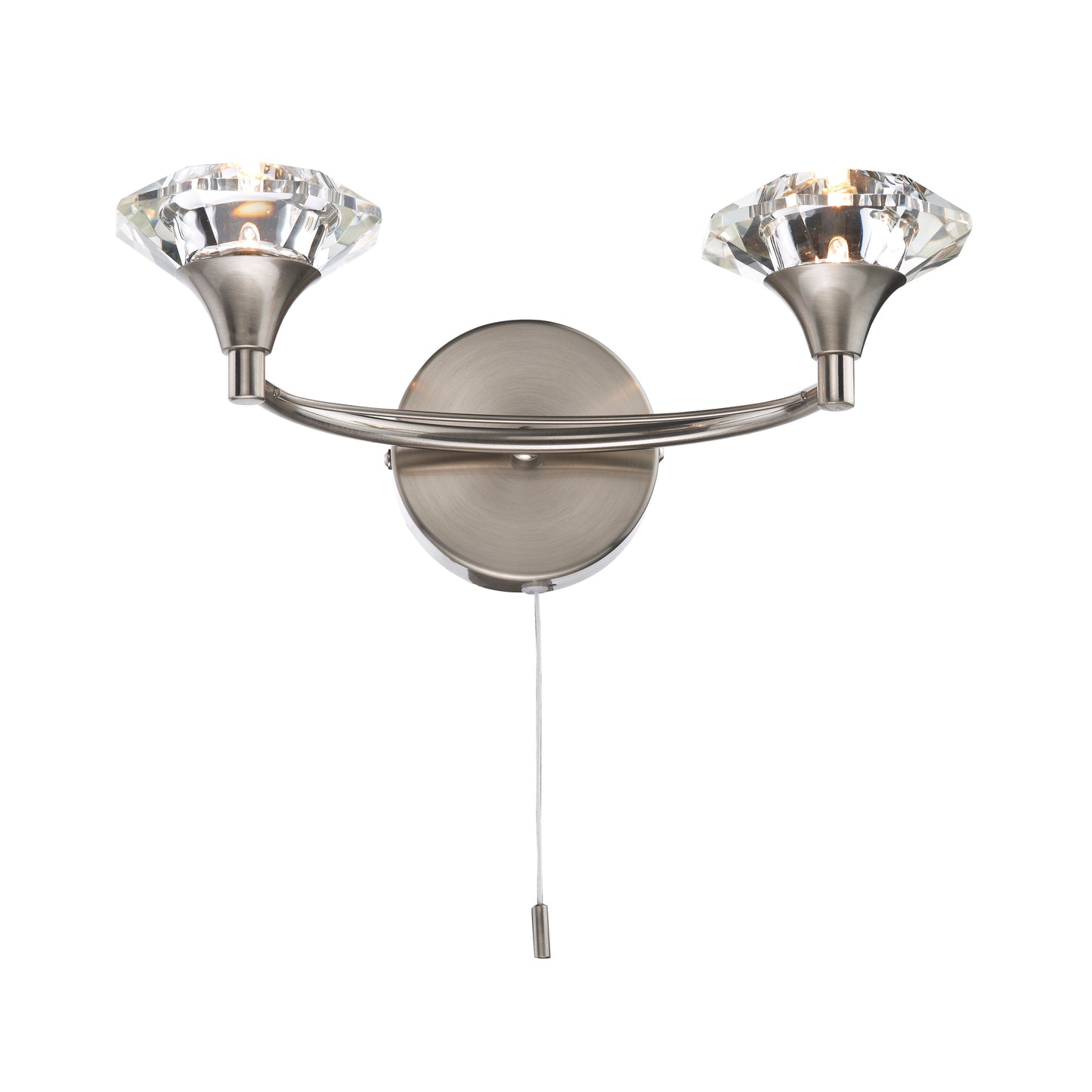 Luther Double Wall Bracket with Crystal Glass