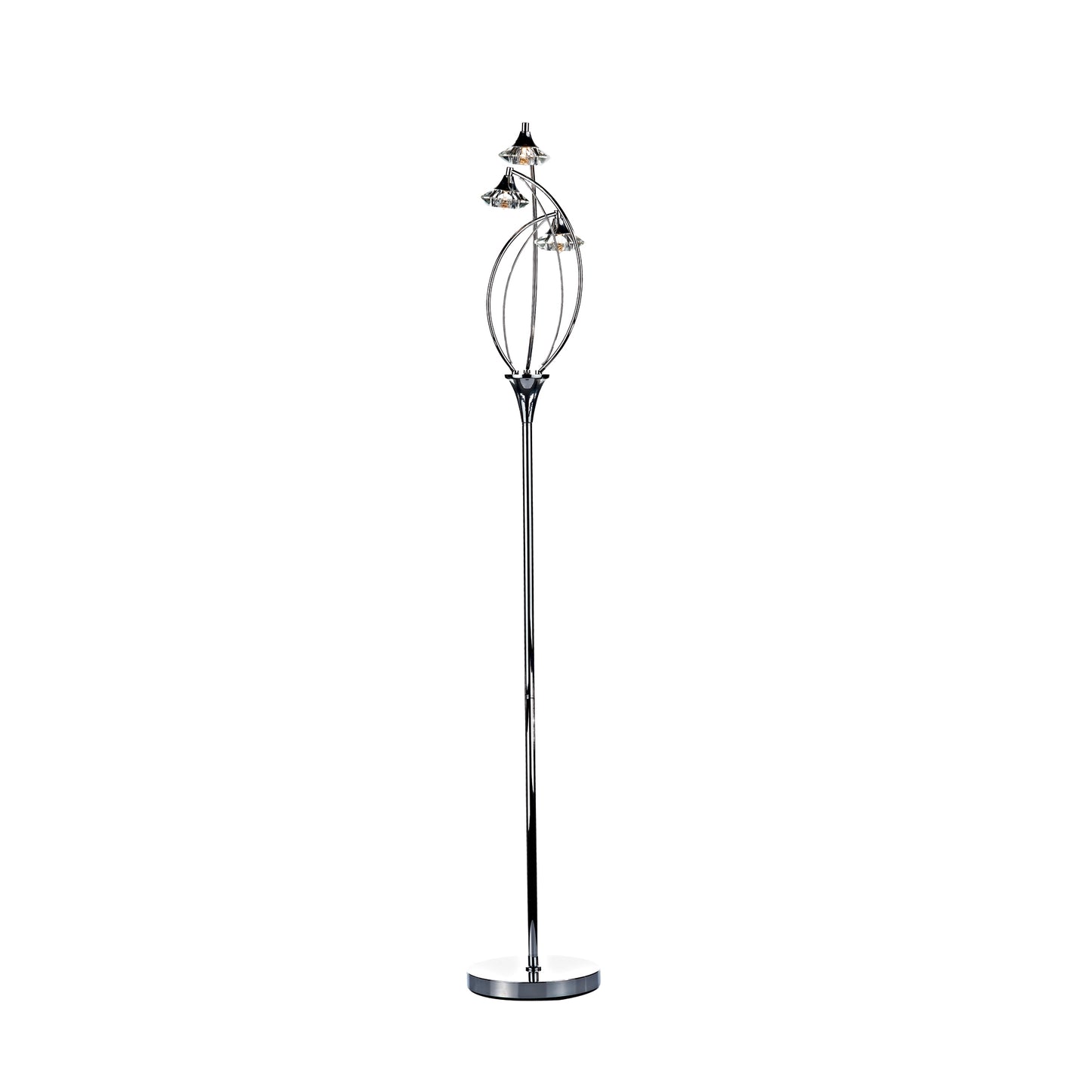 Luther 3-Light Floor Lamp with Crystal Glass