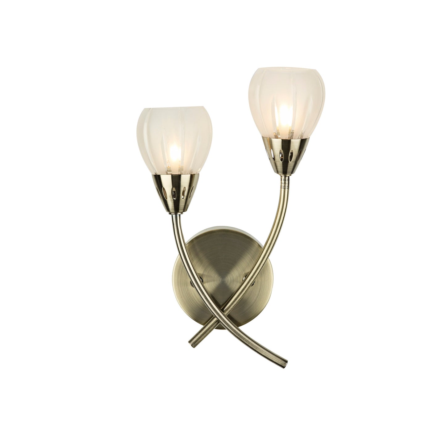 Villa 2-Light Wall Lamp with Etched Glass