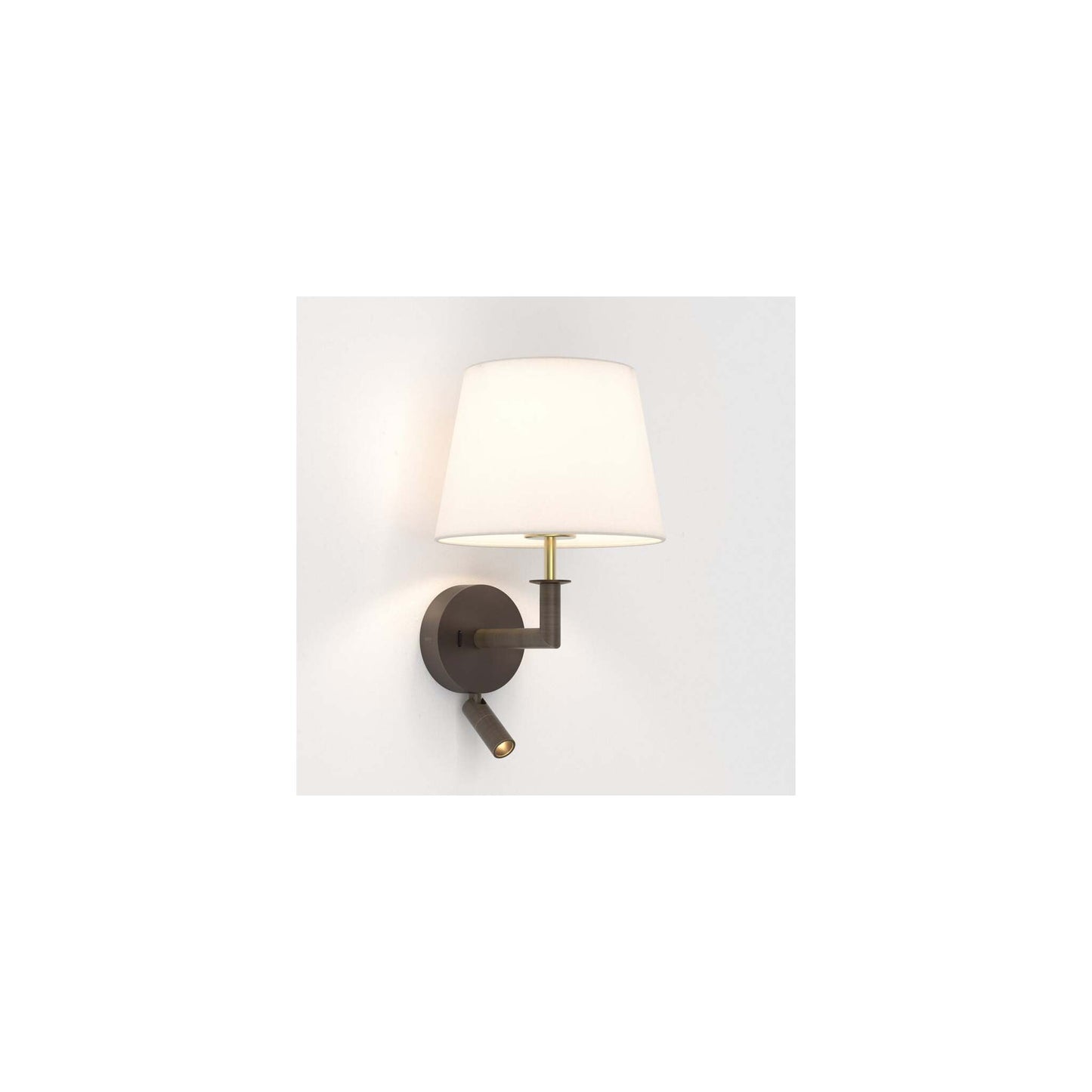 Club Reader Wall Light in Bronze and Natural Brass
