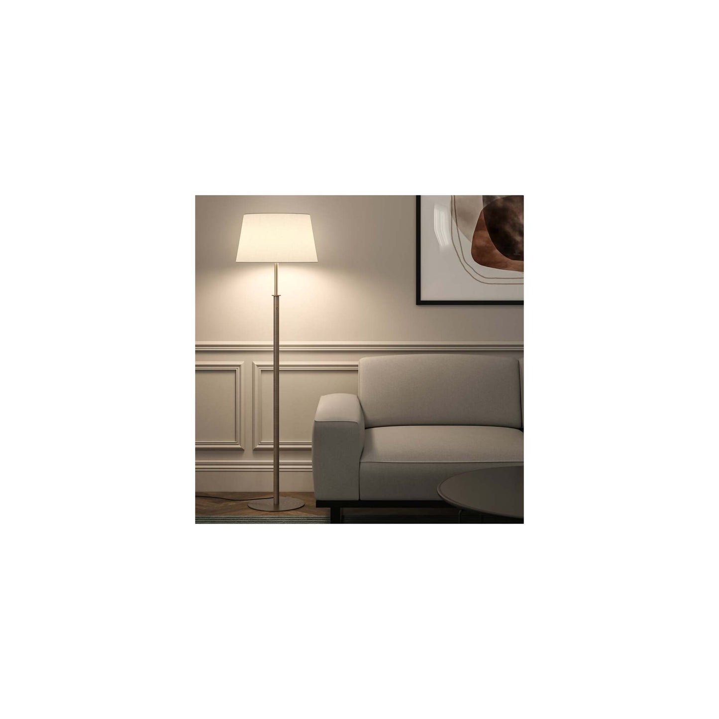 Club Floor Lamp in Bronze and Natural Brass