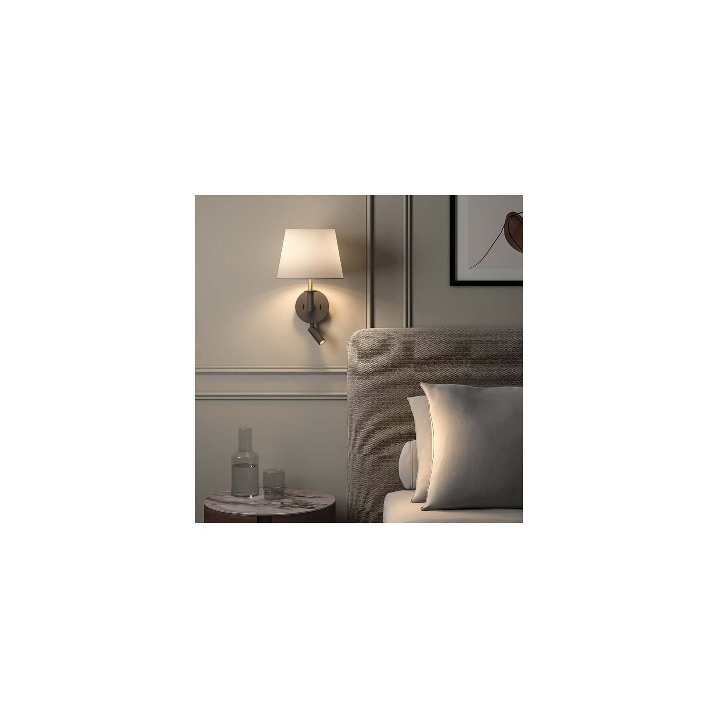 Club Reader Wall Light in Bronze and Natural Brass