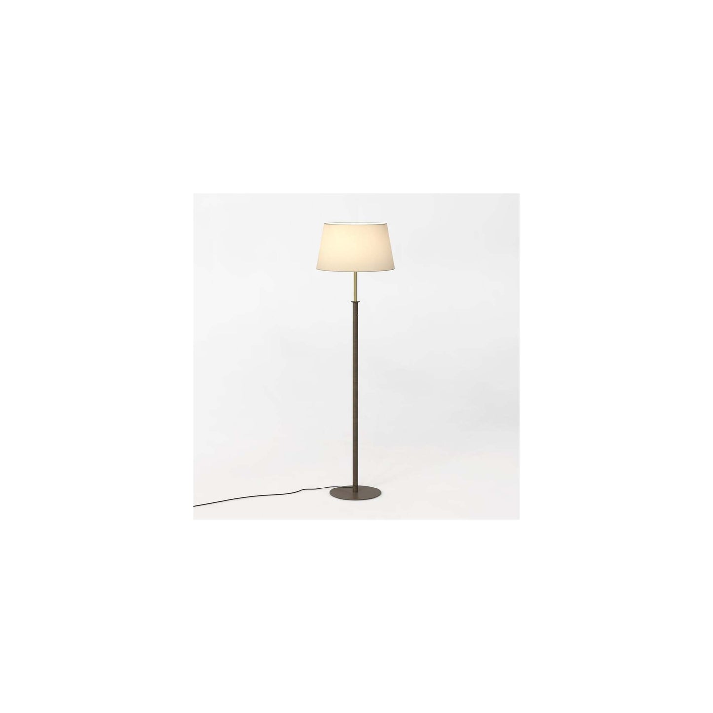 Club Floor Lamp in Bronze and Natural Brass