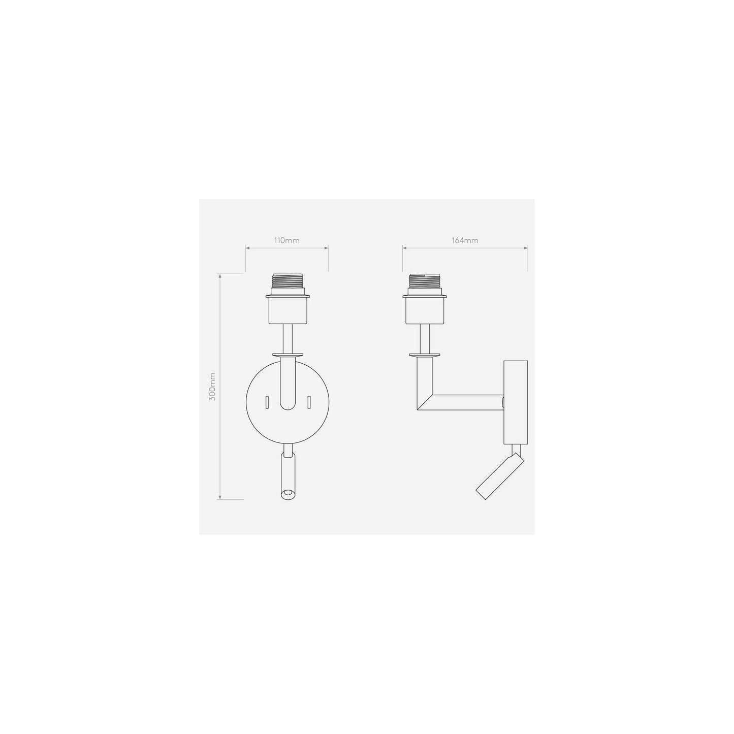 Club Reader Wall Light in Bronze and Natural Brass