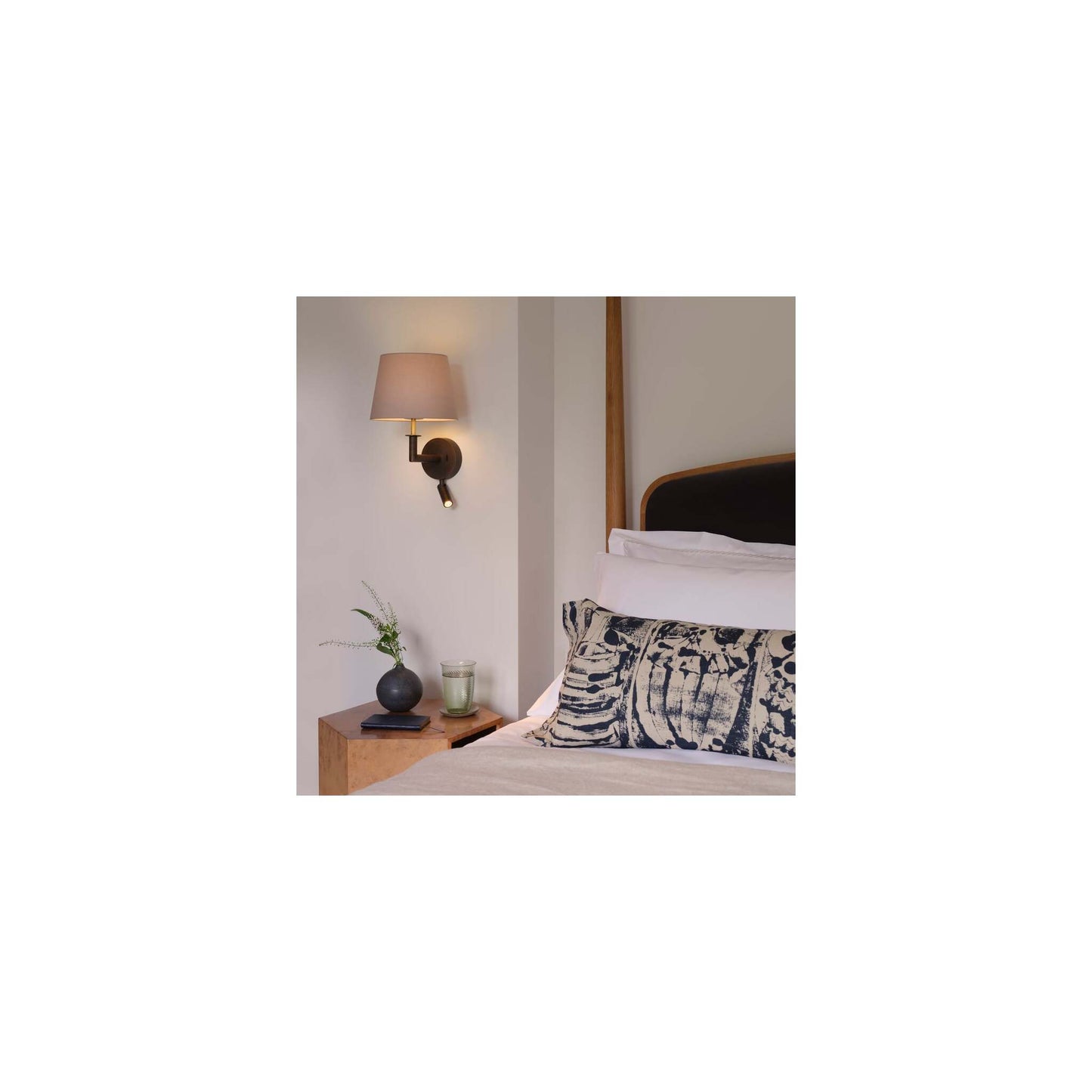 Club Reader Wall Light in Bronze and Natural Brass