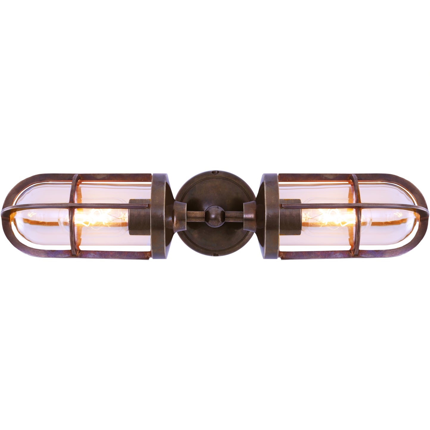 Clayton Double Well Glass Wall Light IP54