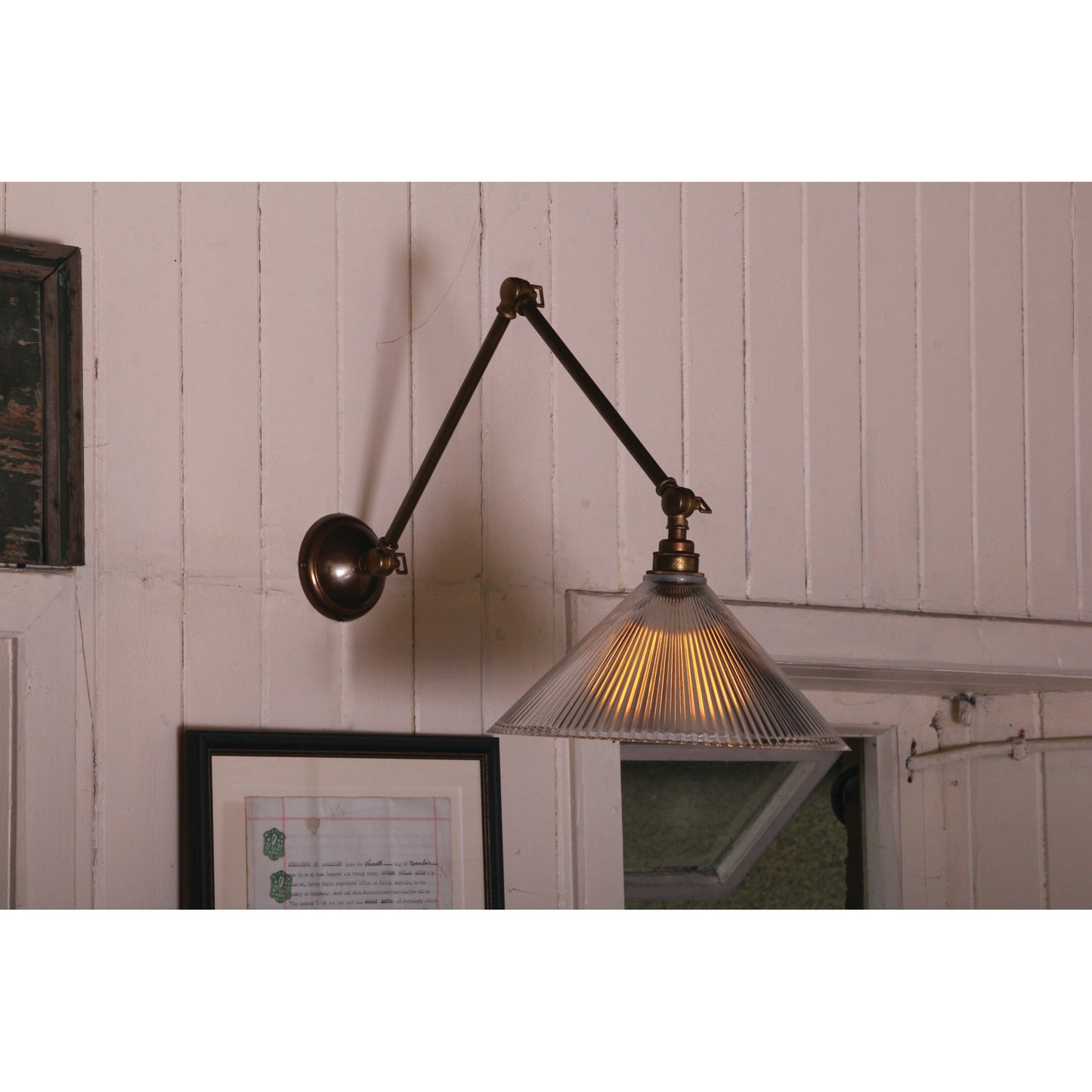 Rebell Coolie Adjustable Arm Wall Light with Prismatic Glass