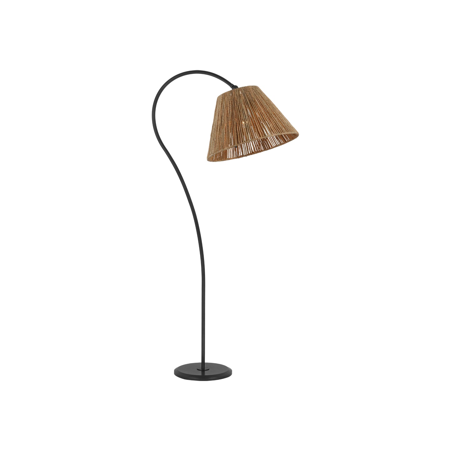 Dume Large Arched Floor Lamp with Natural Abaca Shade