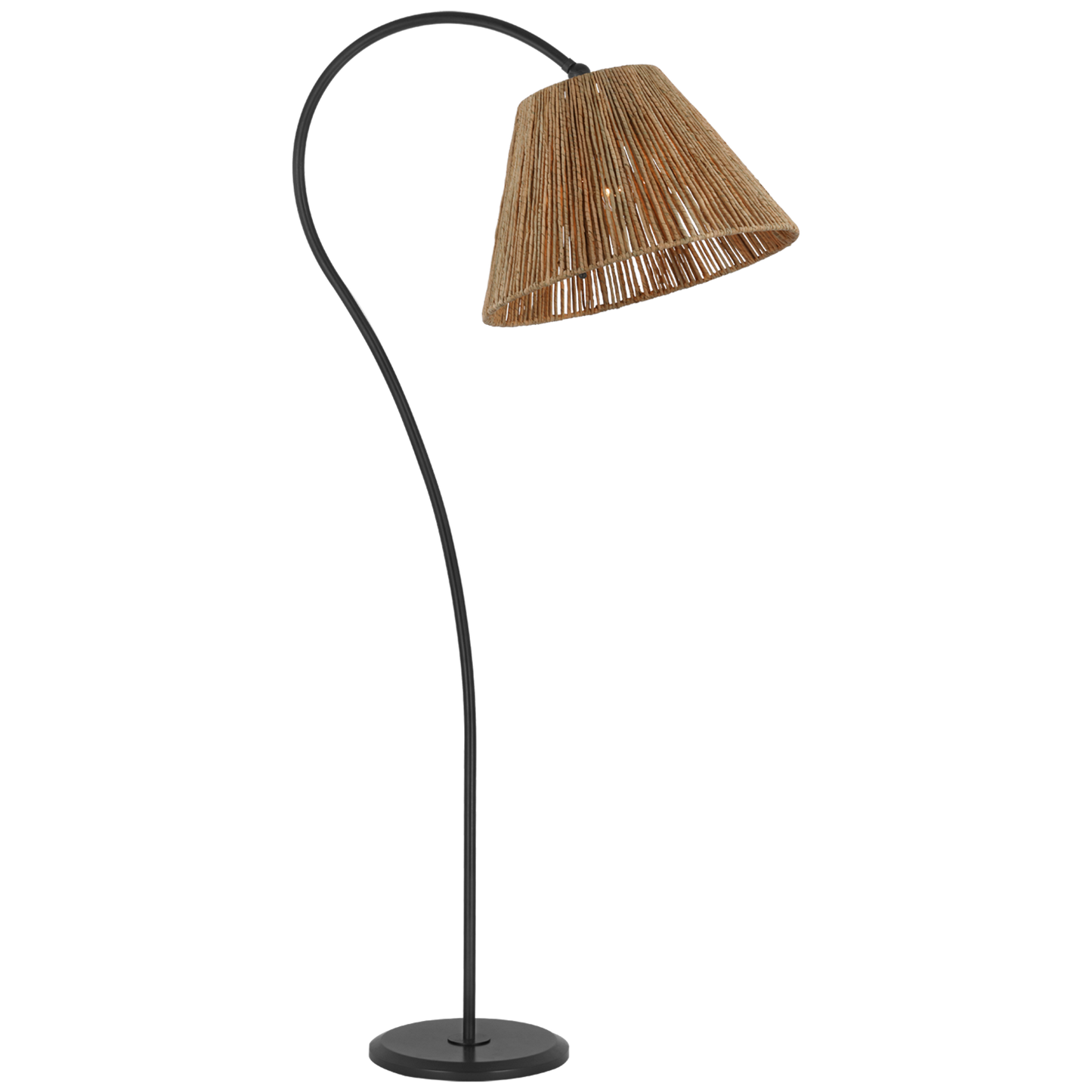 Dume Large Arched Floor Lamp with Natural Abaca Shade