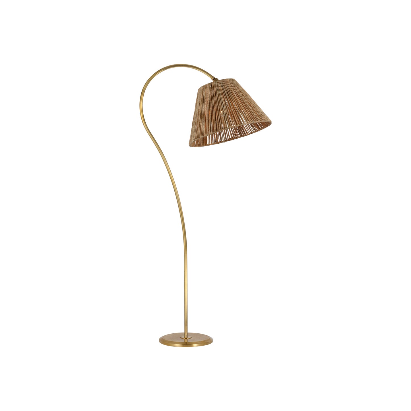 Dume Large Arched Floor Lamp with Natural Abaca Shade