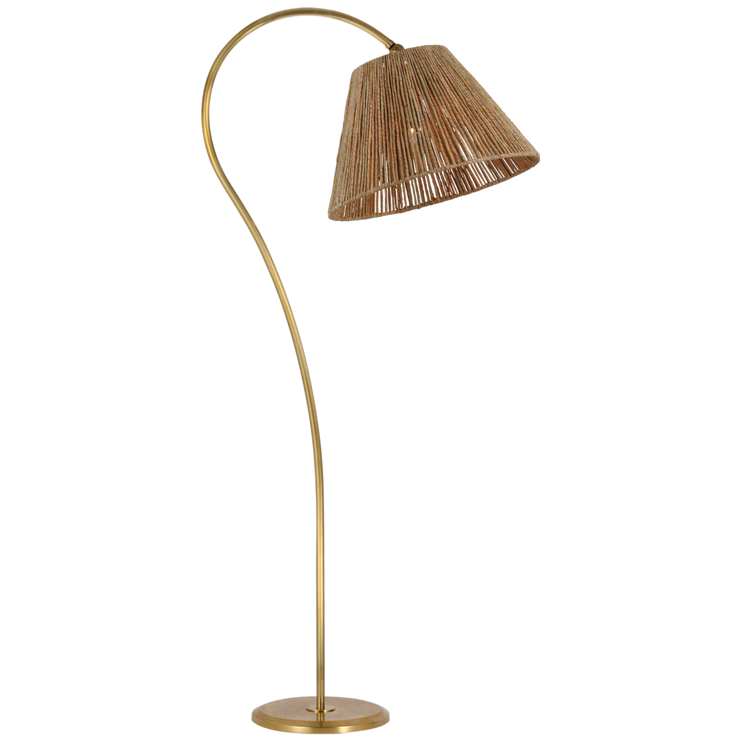 Dume Large Arched Floor Lamp with Natural Abaca Shade