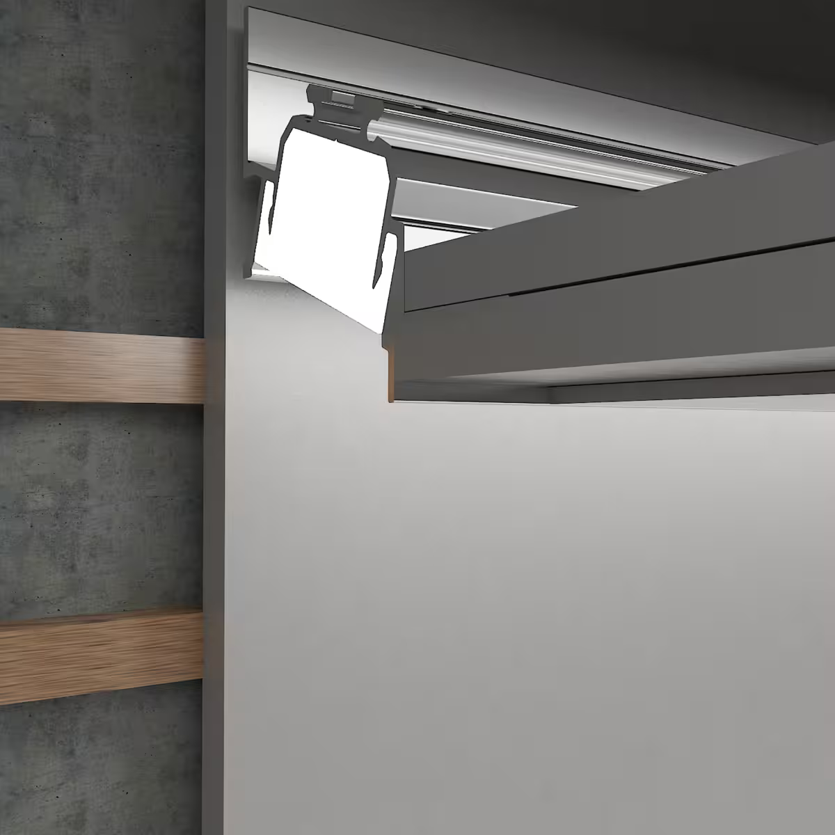 Plaster in wall wash profile kit 2m length. C/w profile, diffuser & 2 end caps