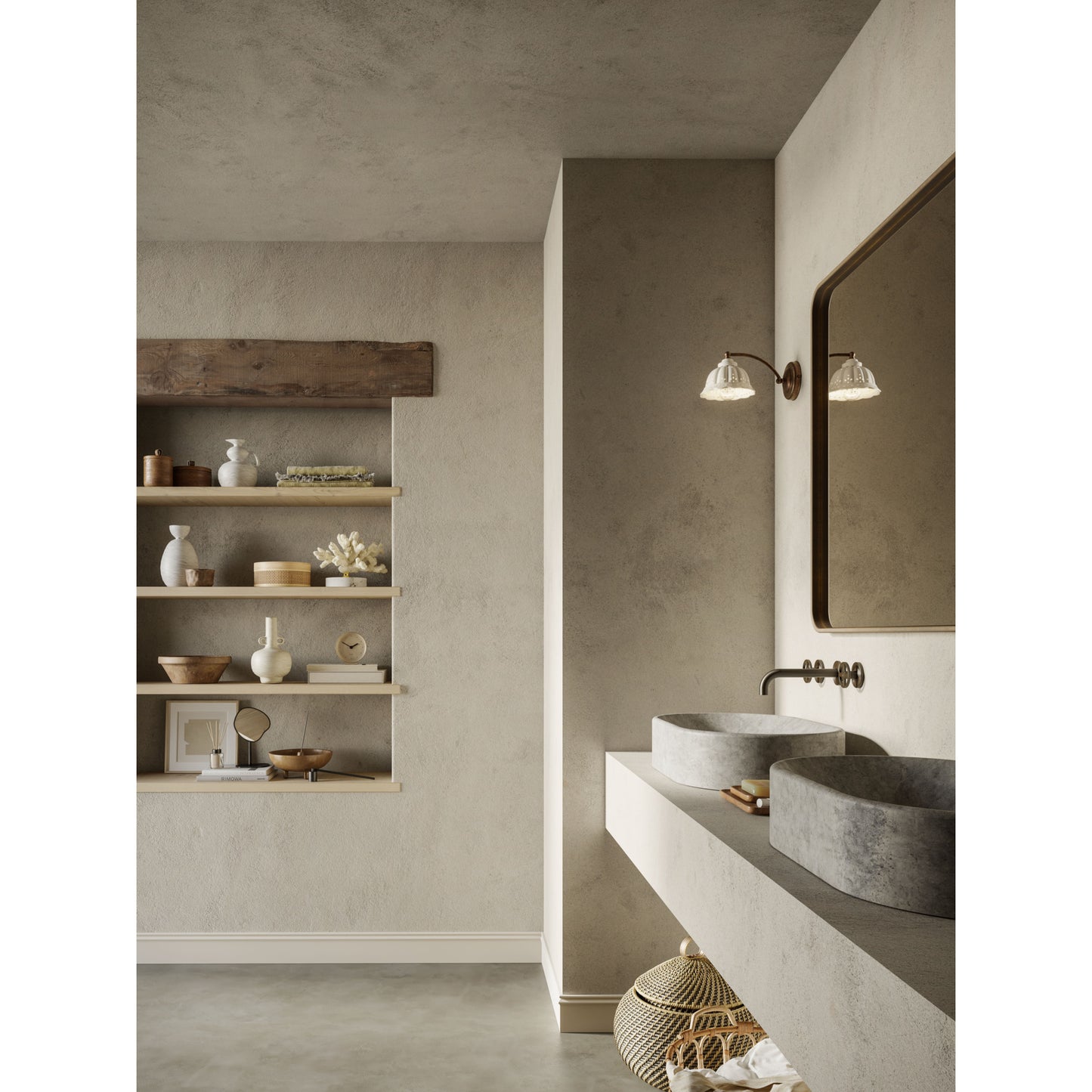 Anita 061.18 Wall Light in Brass with Ceramic Shade