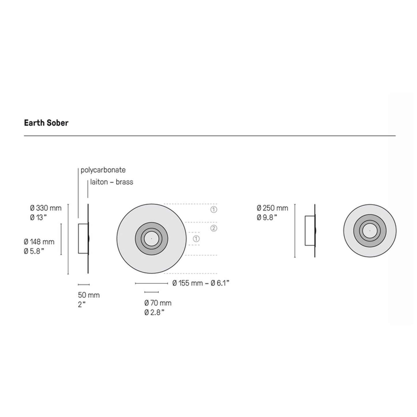 Earth Sober LED Wall Light with Disc Shaped Metal