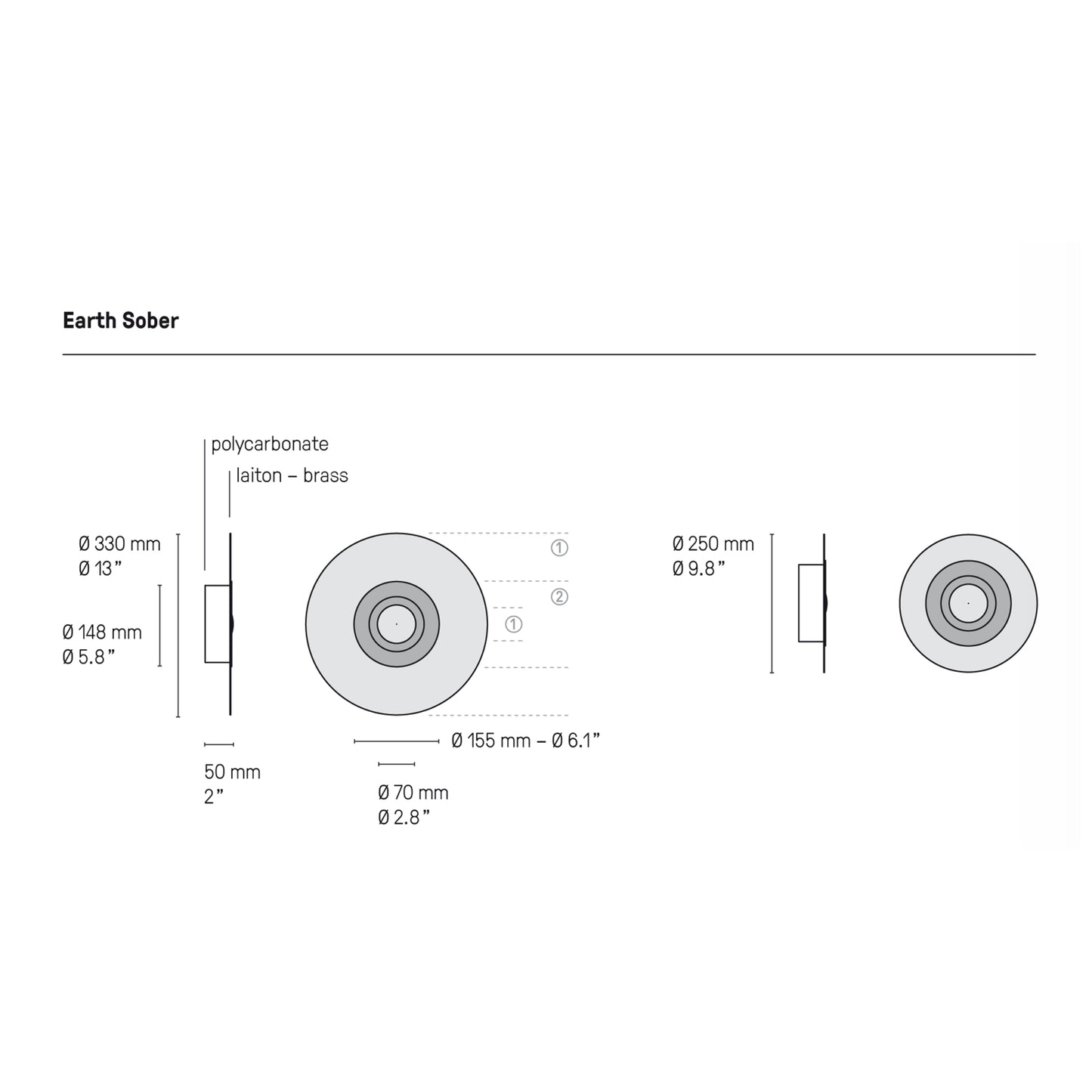 Earth Sober LED Wall Light with Disc Shaped Metal