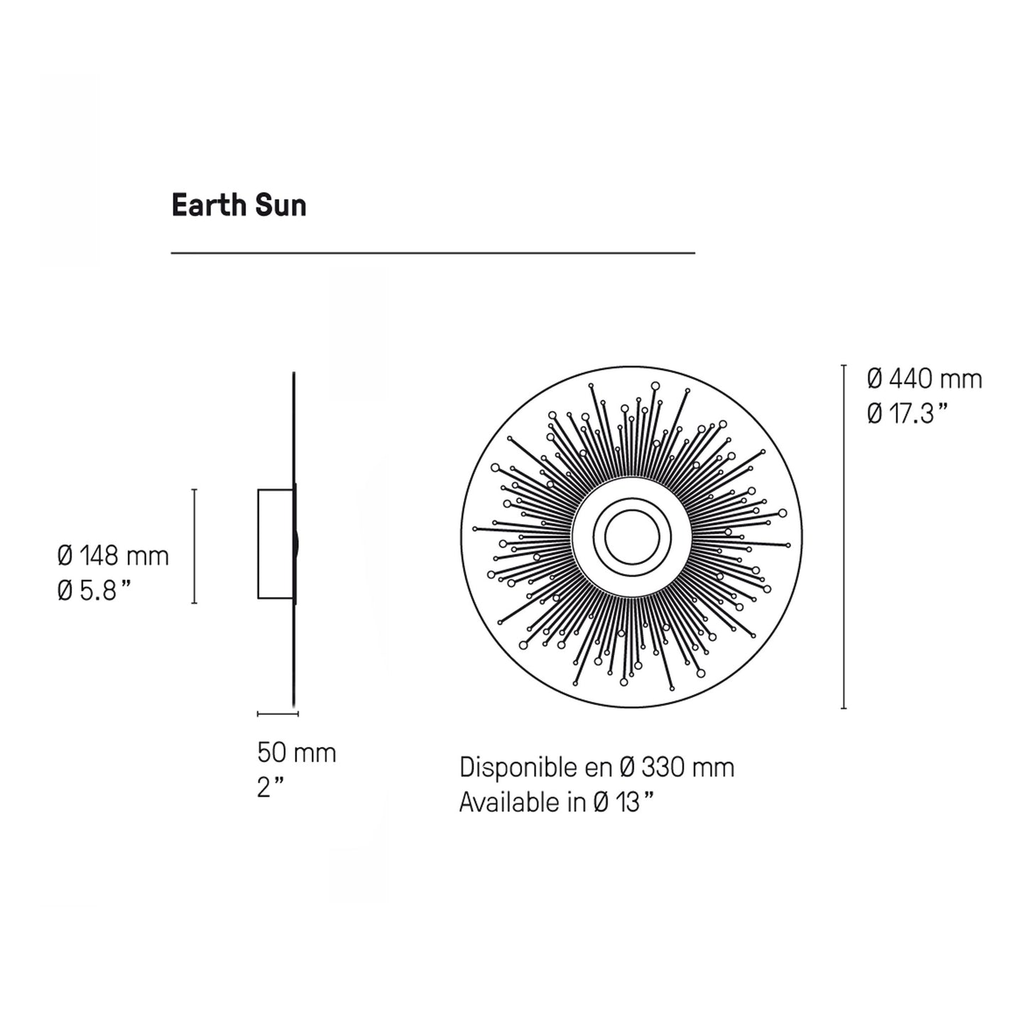 Earth Sun LED Wall Light